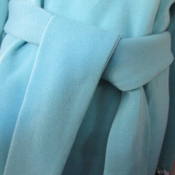 Amazing Turquoise Knit Tunic & Shorts Sequin Trim 1970 Era - Picture 9 of 14